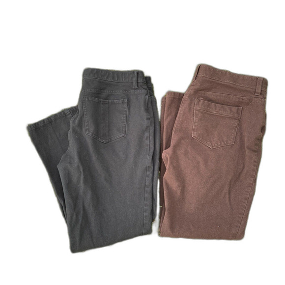 Set of 2 Chicos So Slimming Smooth Girlfriend Jean Chino Pants Size 1 Short / 8P - Picture 1 of 12